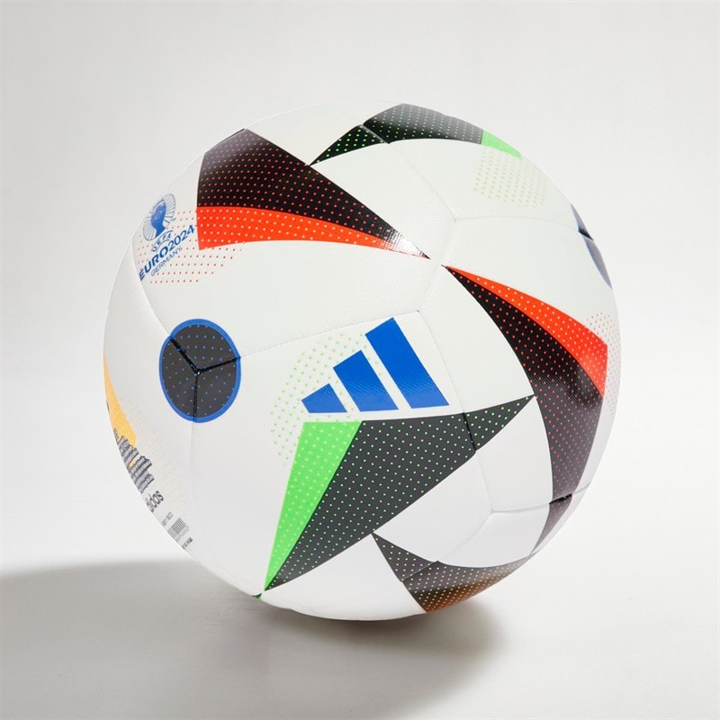 adidas Heren Euro 24 Training Voetbal Wit/Zwart/Glow Blue - Afbeelding 1