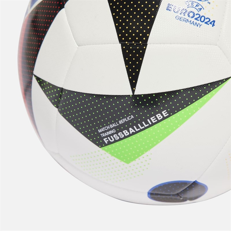 adidas Heren Euro 24 Training Voetbal Wit/Zwart/Glow Blue - Afbeelding 3