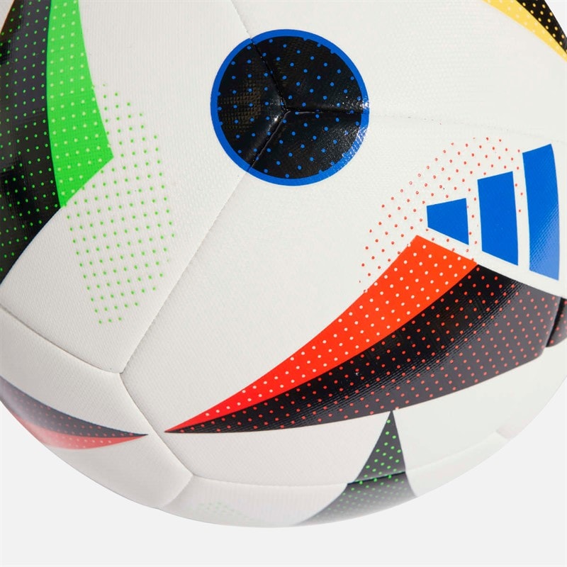 adidas Heren Euro 24 Training Voetbal Wit/Zwart/Glow Blue - Afbeelding 4