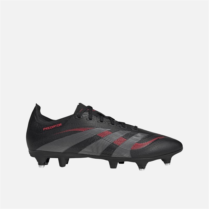 adidas Heren Predator League SG Soft Ground Voetbalschoenen Core Black/Grey Four/Lucid Red