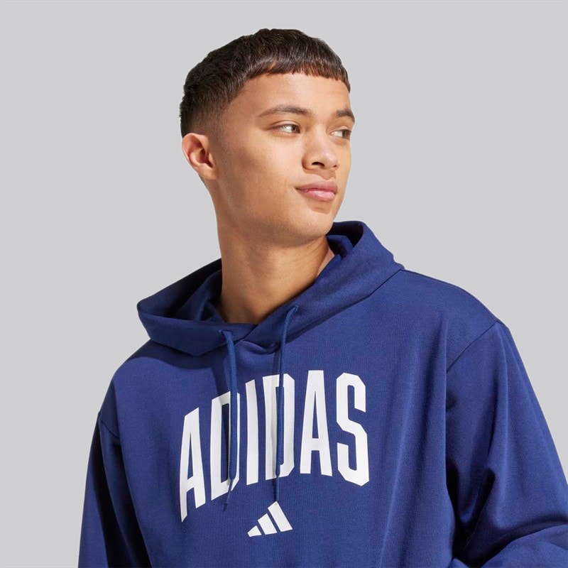 adidas Heren College Hoodie Dark Blue/Wit - Afbeelding 4
