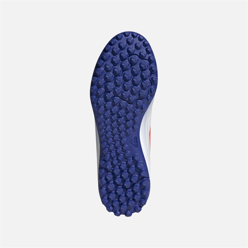 adidas Junioren F50 Club TF Astro Voetbalschoenen Cloud White/Solar Red/Lucid Blue - Afbeelding 2