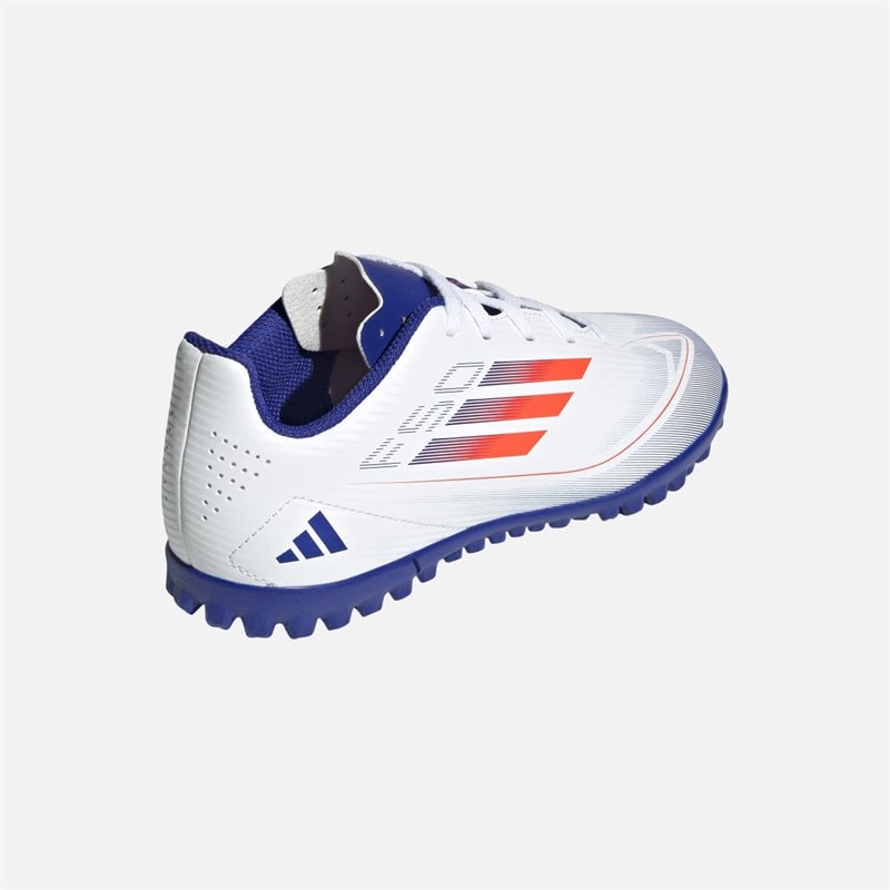 adidas Junioren F50 Club TF Astro Voetbalschoenen Cloud White/Solar Red/Lucid Blue - Afbeelding 3