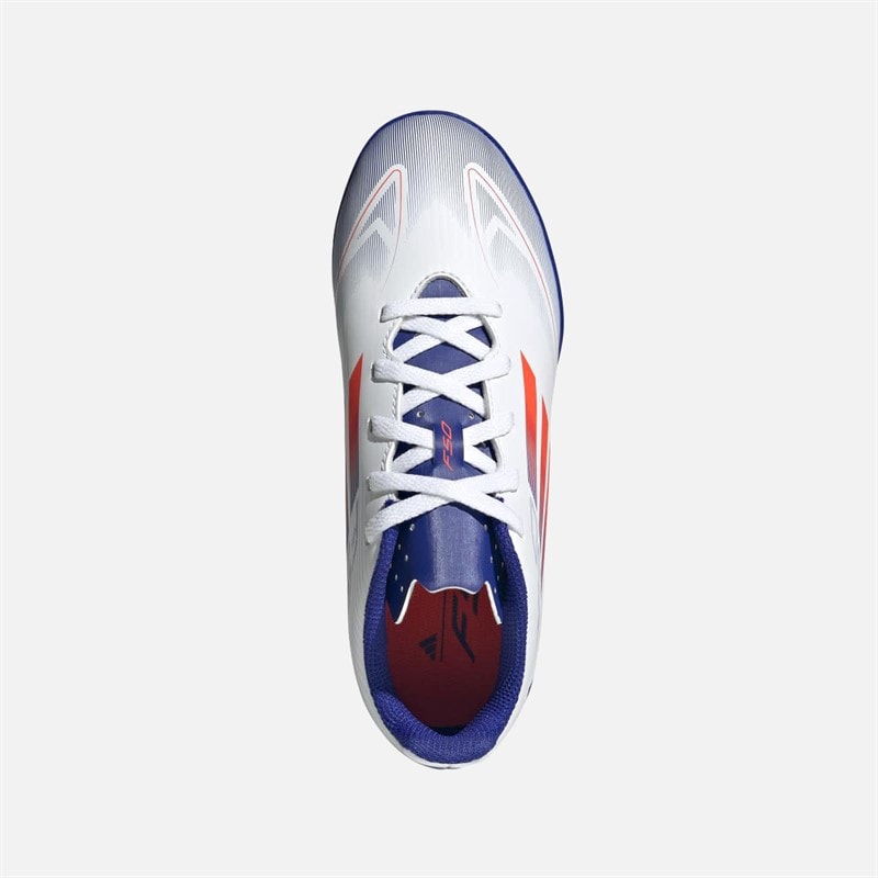 adidas Junioren F50 Club TF Astro Voetbalschoenen Cloud White/Solar Red/Lucid Blue - Afbeelding 4