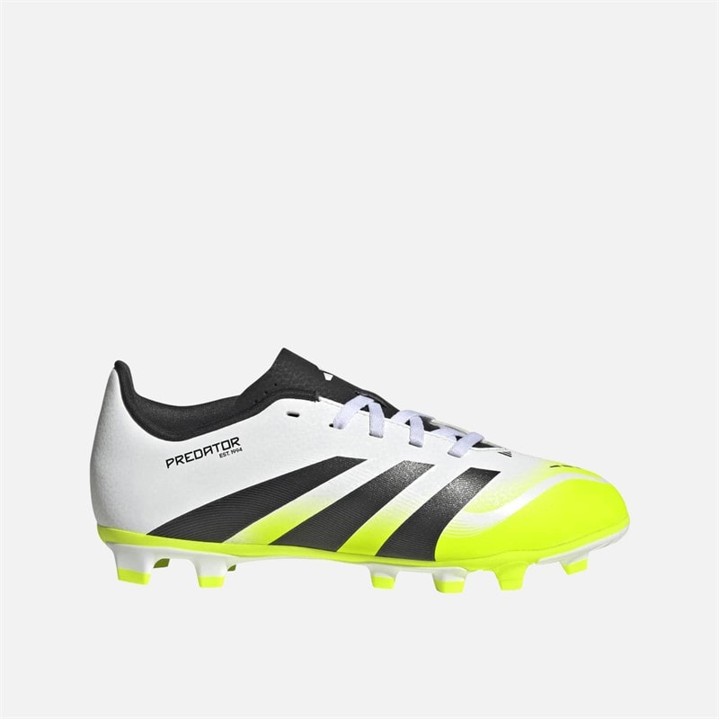 adidas Kinderen Predator Club FG/MG Stevige Grond/Multi Grond Voetbalschoenen Cloud White/Core Black/Lucid Lemon