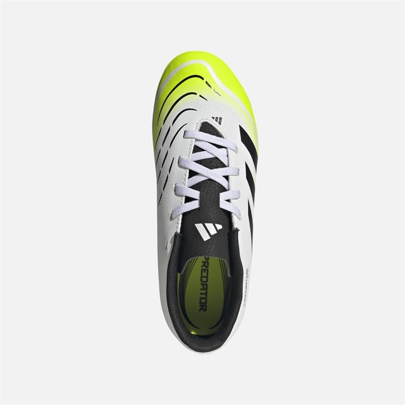 adidas Kinderen Predator Club FG/MG Stevige Grond/Multi Grond Voetbalschoenen Cloud White/Core Black/Lucid Lemon - Afbeelding 4
