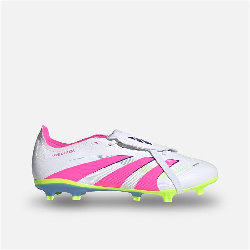 adidas Heren Predator League Tongue FG/MG Vaste Bodem/Multi Bodem Voetbalschoenen Cloud White/Lucid Lemon/Lucid Pink - Afbeelding 1