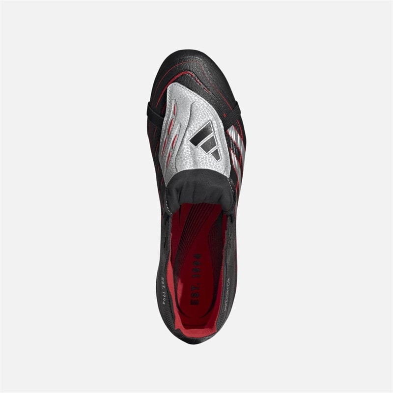 adidas Herenschoenen Predator League Tong BSR Obsidian Strike FG/MG Firm Ground/Multi Ground Voetbalschoenen Core Black/Silver Metallic/Vivid Red - Afbeelding 4