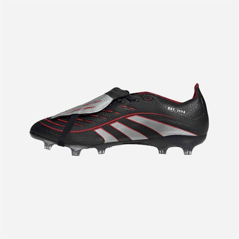 adidas Herenschoenen Predator League Tong BSR Obsidian Strike FG/MG Firm Ground/Multi Ground Voetbalschoenen Core Black/Silver Metallic/Vivid Red - Afbeelding 5