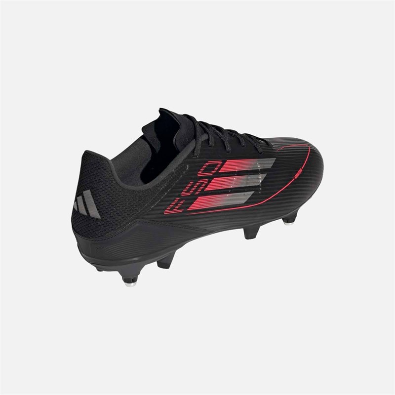 adidas Heren F50 League Stealth Victory Pack SG Zachte Ondergrond Voetbalschoenen Zwart/Iron Metallic/Lucid Red - Afbeelding 3