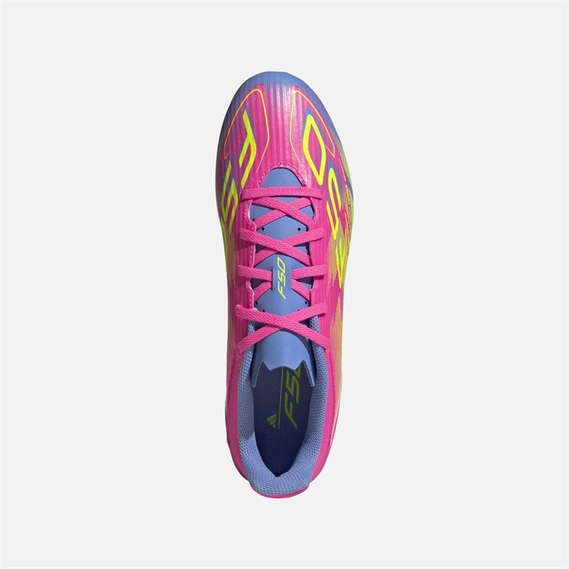 adidas Heren F50 Club FG/MG Firm Ground/Multi Ground Voetbalschoenen Lucid Pink/Lucid Lemon/Blue Fusion - Afbeelding 4