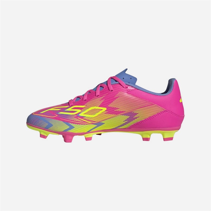 adidas Heren F50 Club FG/MG Firm Ground/Multi Ground Voetbalschoenen Lucid Pink/Lucid Lemon/Blue Fusion - Afbeelding 5