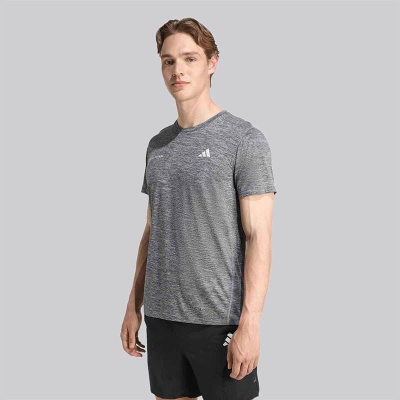 adidas Own The Run Melange T-shirt do biegania dla niego kolor Czarny/Grey Three Metallic – zdjęcie  2