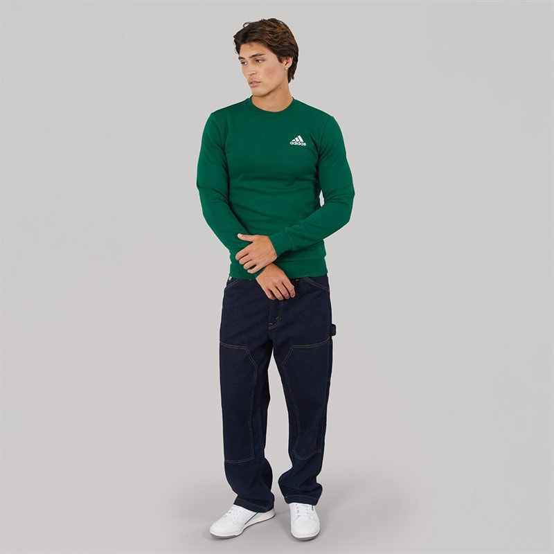 adidas Herren Essentials Rundhals Sweatshirt Collegiate Green - Bild 4