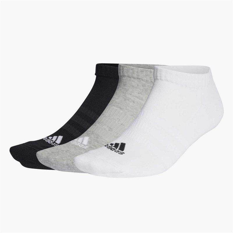 adidas Chaussettes basses amorties trois paires sport Grey Heather/Blanc/Noir