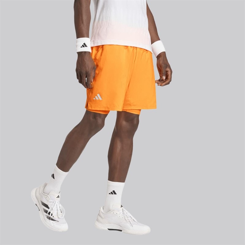 adidas Herren Club Climacool 2 in 1 Shorts Lucid Tangerine
