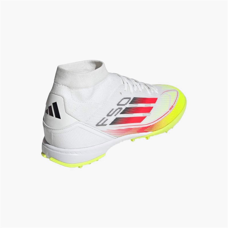 adidas Bottes de football F50 League Mid Pure Victory Pack TF Astro Femme Cloud White/Lucid Red/Solar Yellow - Image 3