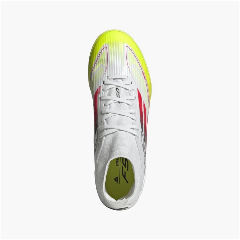 adidas Bottes de football F50 League Mid Pure Victory Pack TF Astro Femme Cloud White/Lucid Red/Solar Yellow - Image 4