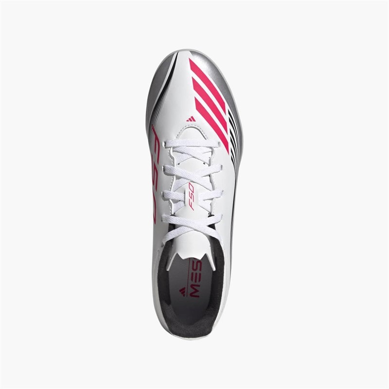 adidas Chaussures de football Homme F50 Messi Club Prestig10 Pack TF Astro Cloud White/Lucid Red/Silver Metallic - Image 4