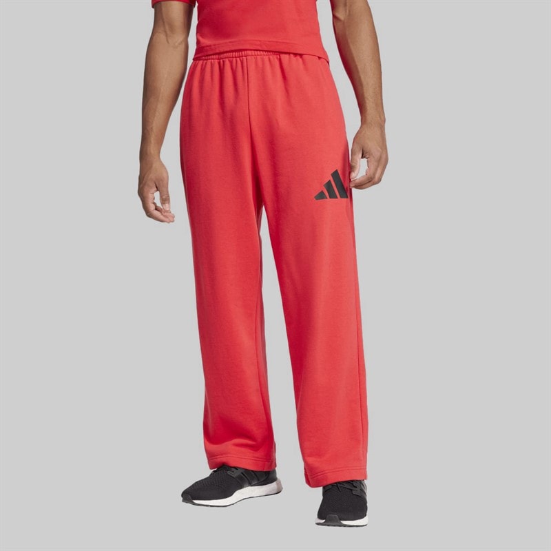 adidas Herren Essentials Weiter Bein 3 Streifen Logo Jogginghose Pure Ruby/Schwarz