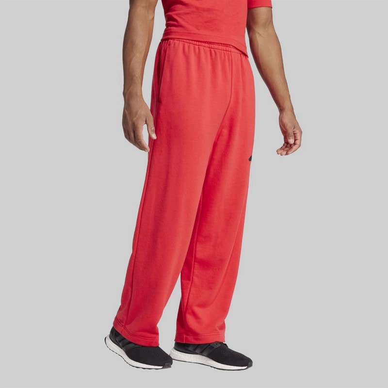 adidas Heren Essentials Wijde Pijp 3 Strepen Logo Joggers Pure Ruby/Zwart - Afbeelding 5