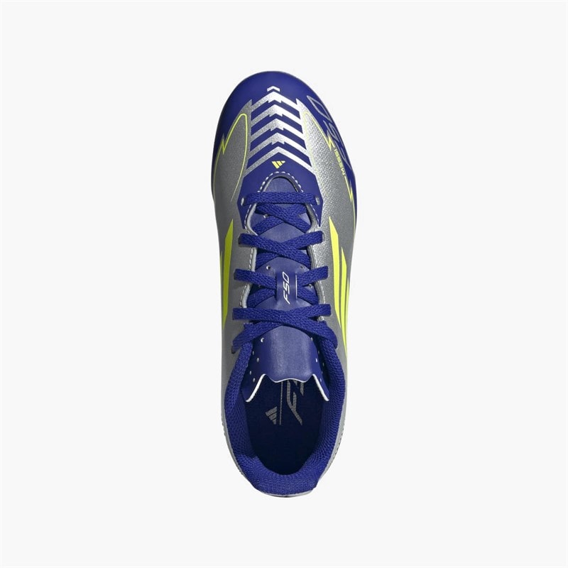 adidas Junior F50 Club Messi La Vida Rapida Pack FG/MG feste/mehrere Boden Fußballschuhe Silver Metallic/Solar Yellow/Lucid Blue - Bild 4