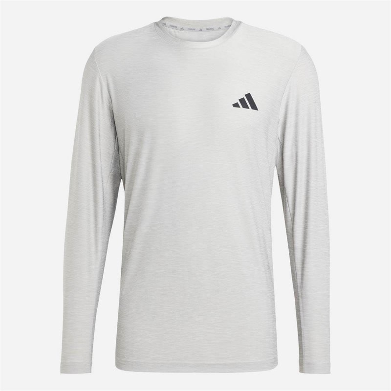 adidas T-shirt à manches longues stretch Train Essentials Homme Medium Grey Heather