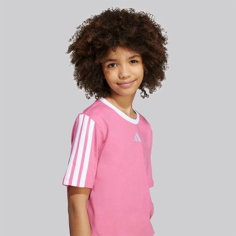 adidas T-shirt essentiel Fille junior Pink Fusion/Blanc
