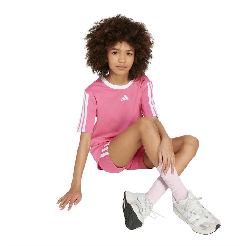 adidas Junior Meisjes Basics T-shirt Pink Fusion/Wit - Afbeelding 5