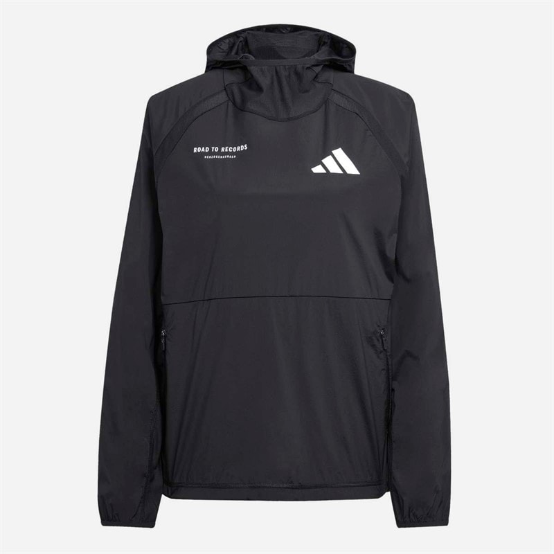 adidas Herren Adizero Road To Records Lauf Hoodie Schwarz