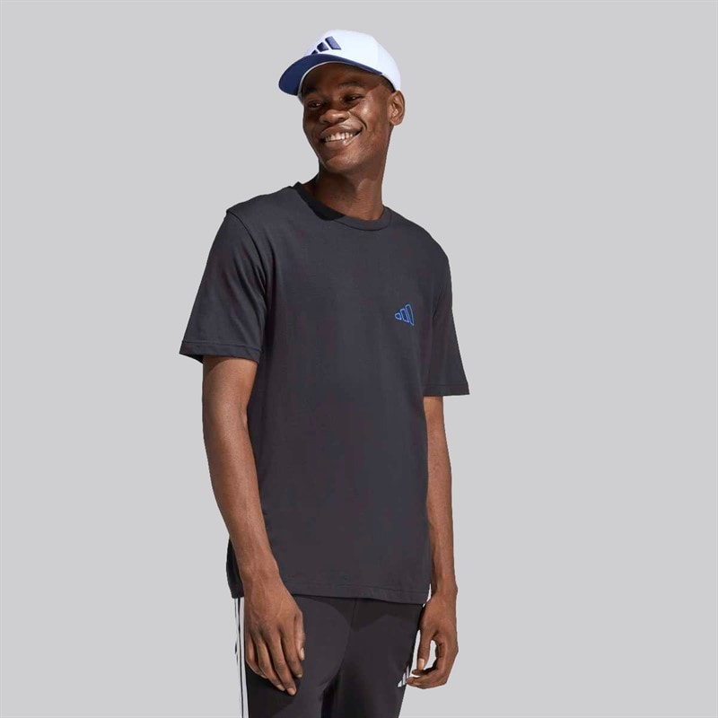 adidas T-shirt z grafiką z tyłu „Triple Stripe Vibe” dla niego kolor Czarny – zdjęcie  2