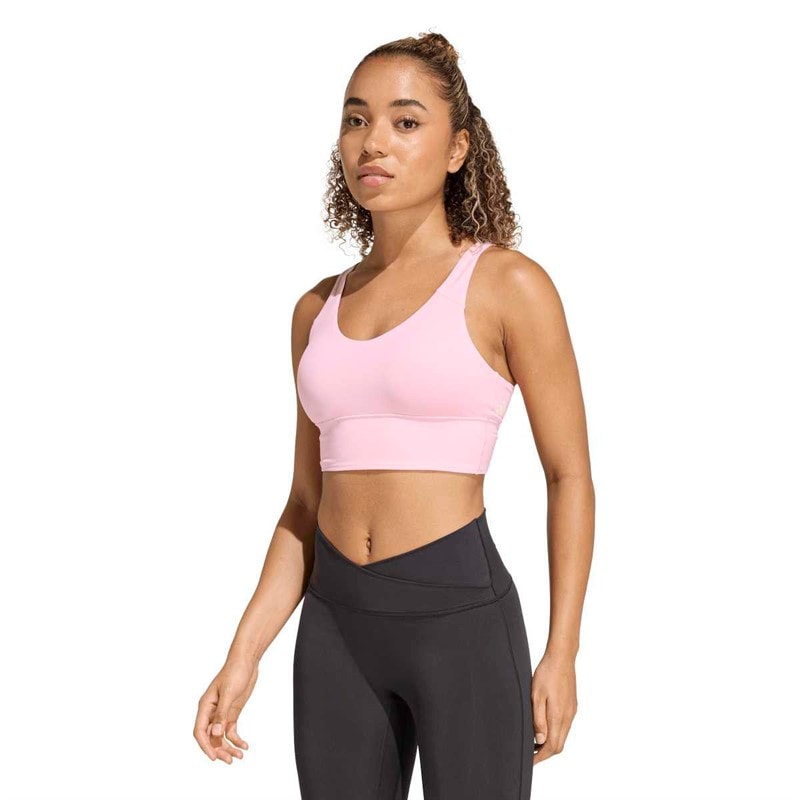 adidas 3 Stripes All Me Lekkie wsparcie biustonosz sportowy dla niej kolor True Pink – zdjęcie  3