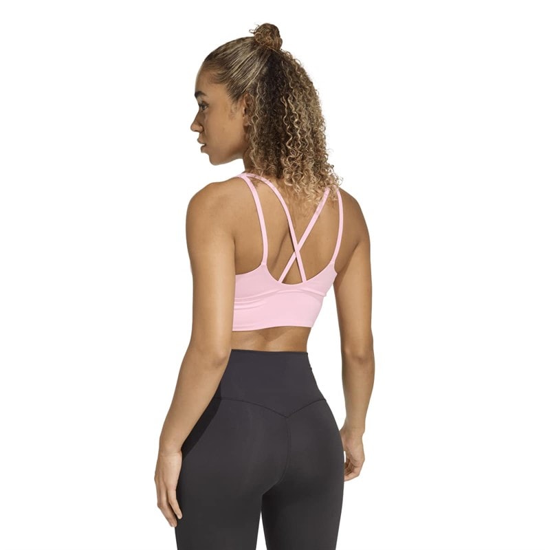 adidas 3 Stripes All Me Lekkie wsparcie biustonosz sportowy dla niej kolor True Pink – zdjęcie  4