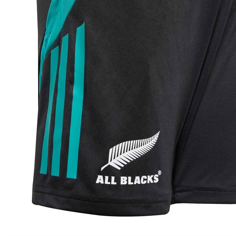 adidas Szorty gimnastyczne Junior NZR All Blacks dla niego kolor All Black/Pure Teal – zdjęcie  3