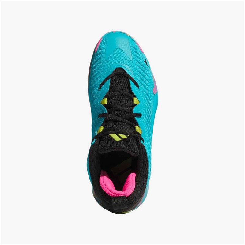 adidas Chaussures de Basketball d'Initiation Homme Lucid Cyan/Core Black/Preloved Lime - Image 4