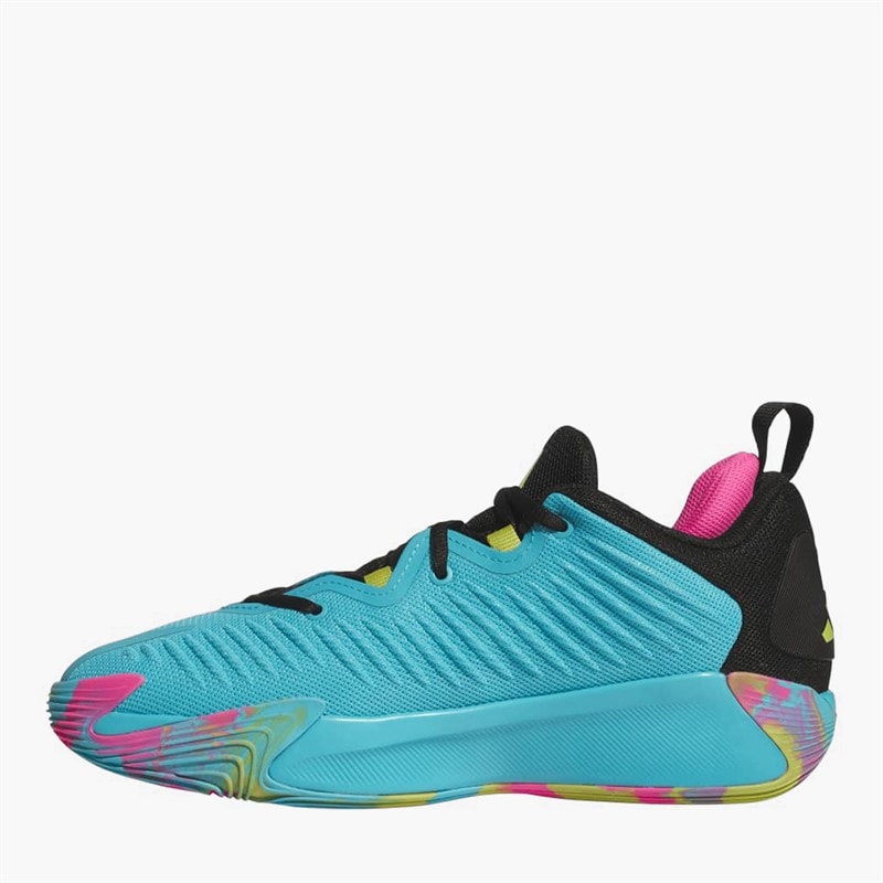 adidas Chaussures de Basketball d'Initiation Homme Lucid Cyan/Core Black/Preloved Lime - Image 5