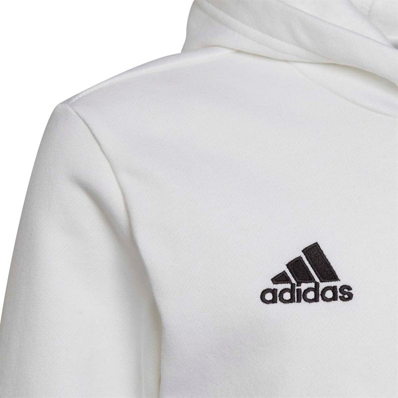 adidas Junior Jongens Entrada 22 Pullover Hoodie Wit/Zwart - Afbeelding 3