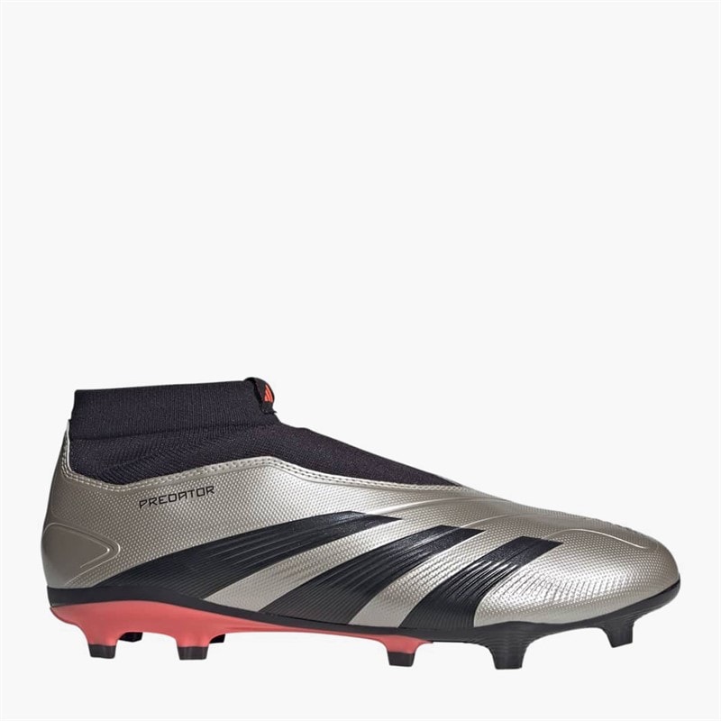 adidas Herren Predator League Schnürlose Vivid Horizon Pack FG Fester Boden Fußballschuhe Platinum Metallic/Aurora Black/Turbo