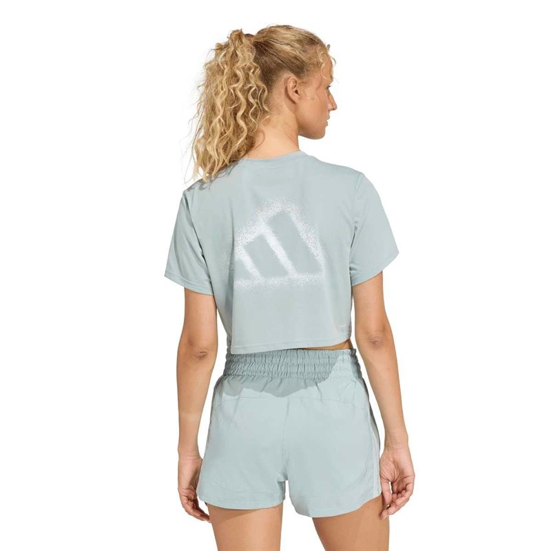 adidas T-shirt z grafiką Climacool Power Training dla niej kolor Wonder Sage – zdjęcie  3