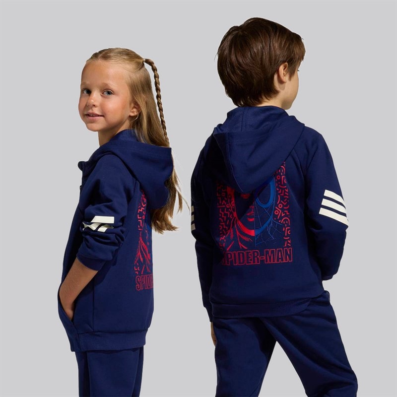adidas Kinder X Marvel Spider Man Trainingsjacke Dark Blue/Off White - Bild 2