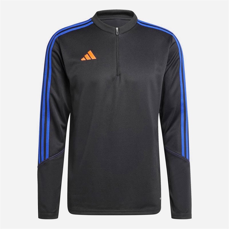 adidas Herren Tiro 23 Club 1/4 Zip Training Oberteil Schwarz/Lucid Blue