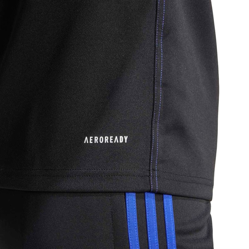 adidas Heren Tiro 23 Club 1/4 Zip Trainings T-shirt Zwart/Lucid Blue - Afbeelding 3