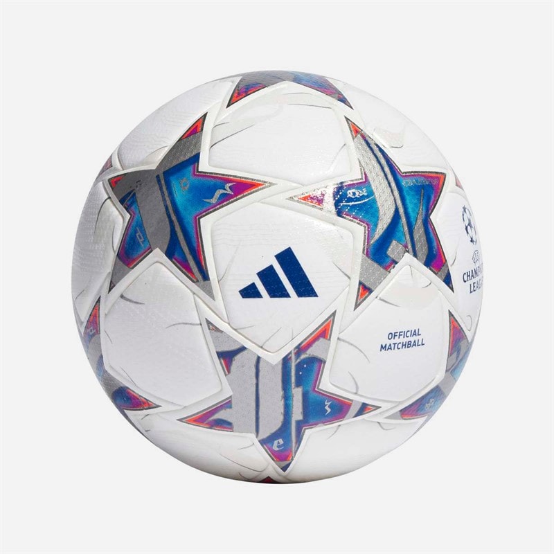 adidas UEFA Champions League 23/24 Offizieller Pro Spiel Fußball (FIFA Quality Pro Zertifiziert) Weiß/Silver Metallic/Bright Cyan/Royal Blue