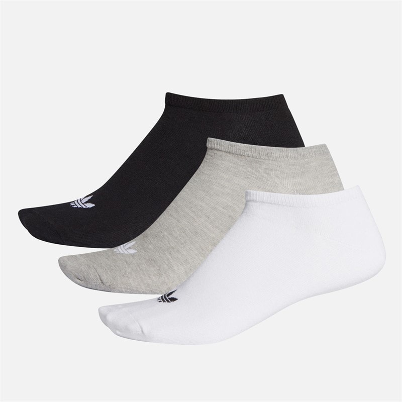 adidas Originals Trefoil Liner Drie Paar Geen Toon Sokken Wit/Zwart/Medium Grey Heather