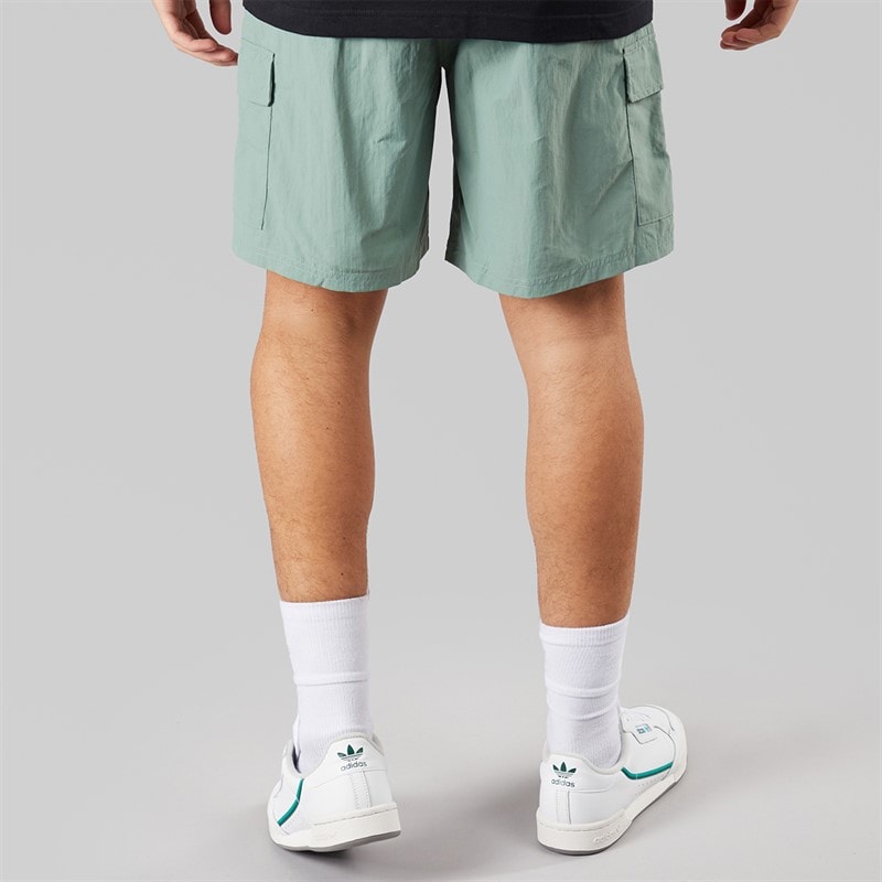 adidas Originals Herren Trefoil Essentials Gewebte Shorts Silver Green - Bild 2