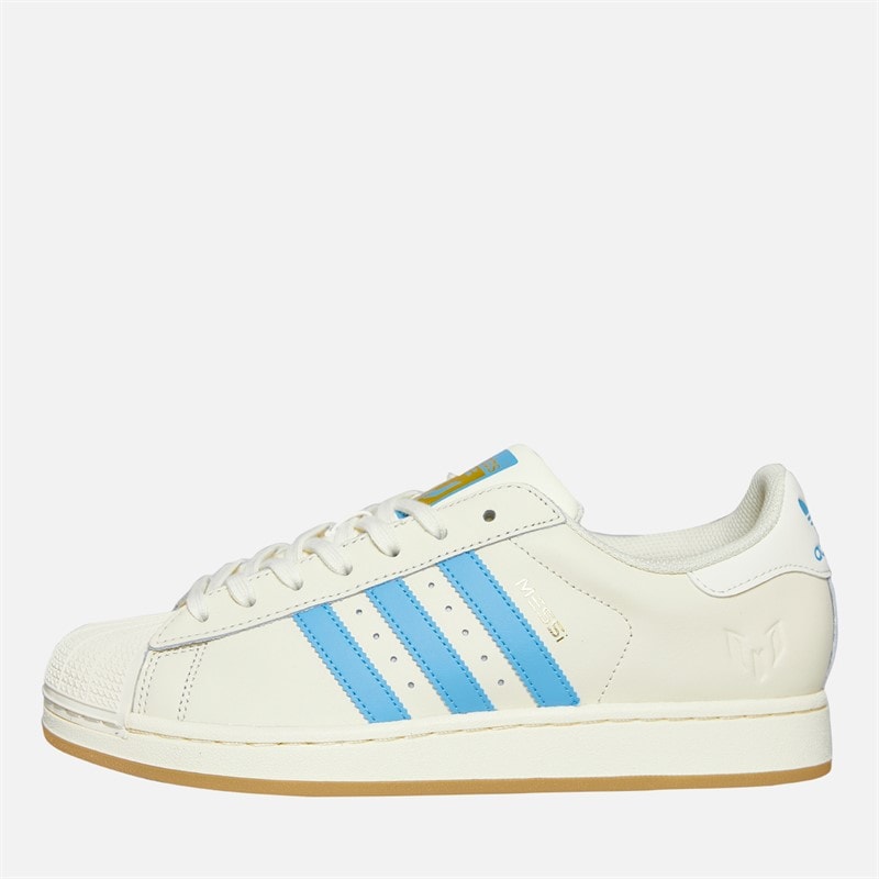 adidas Originals Heren Superstar Messi Sneakers Cream White/Semi Blue Burst/Gold Metallic