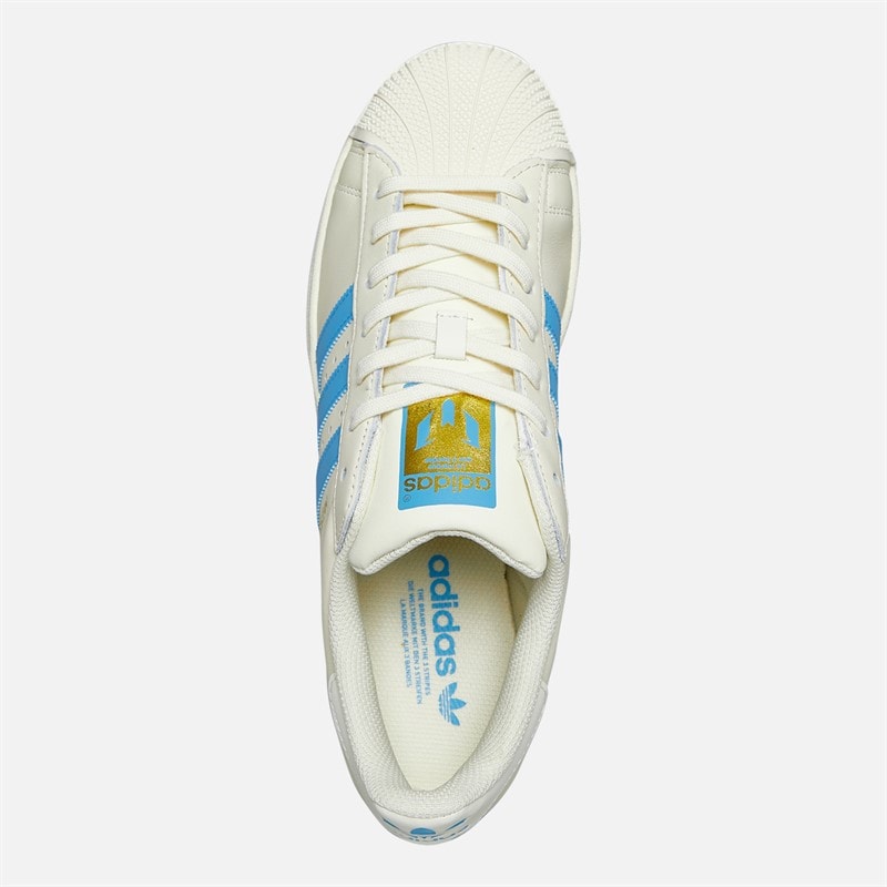 adidas Originals Baskets Superstar Messi Homme Cream White/Semi Blue Burst/Gold Metallic - Image 4