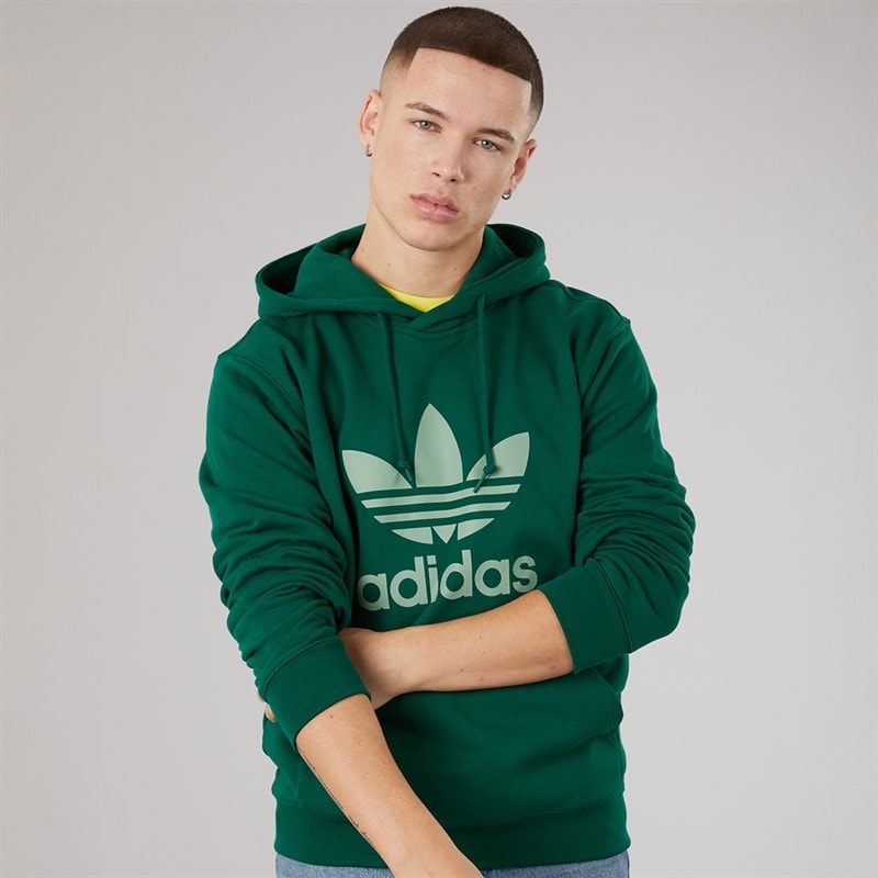 adidas Originals Heren Adicolour Classics Trefoil Hoodie Collegiate Green - Afbeelding 3