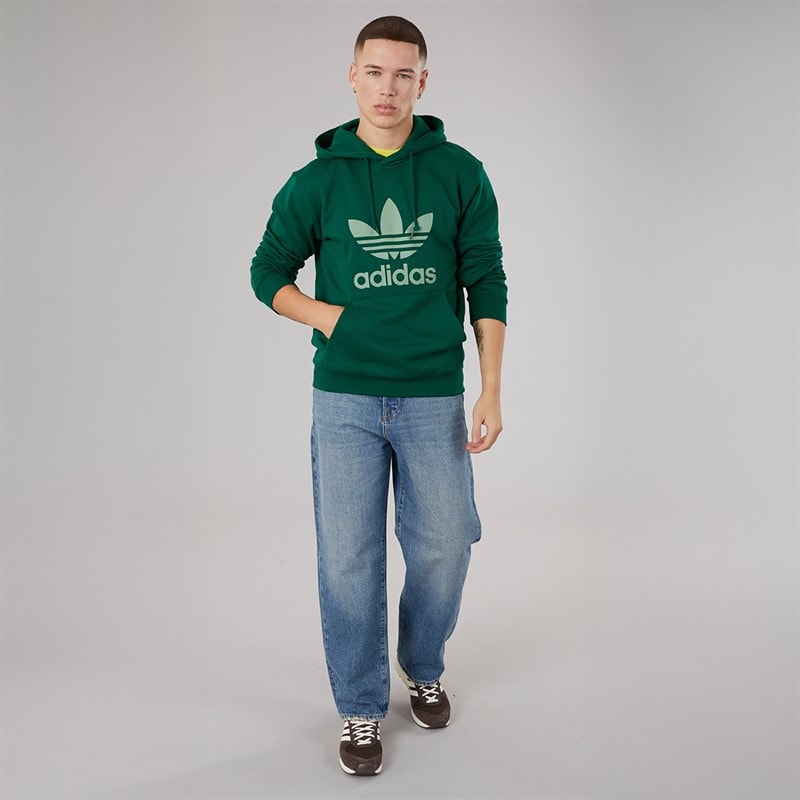 adidas Originals Heren Adicolour Classics Trefoil Hoodie Collegiate Green - Afbeelding 4