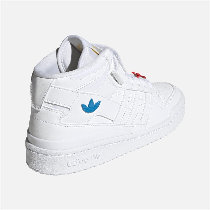 adidas Originals Junior Junge Forum Mid Sneaker Cloud White/Rot/Bright Blue - Bild 3